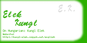 elek kungl business card